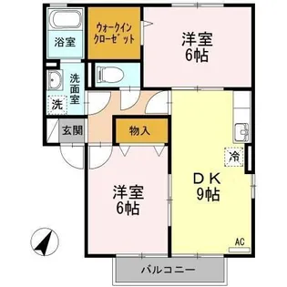 アフローラル A棟【2階】の間取り