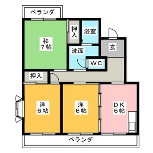 レイクリバー安西I【4階】の間取り
