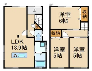大阪府寝屋川市打上高塚町【一戸建】の間取り