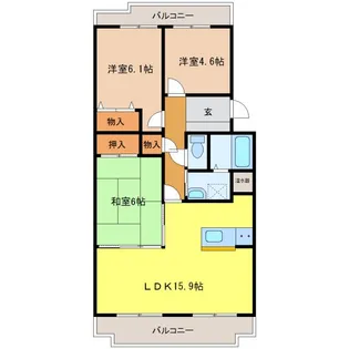 三重県桑名市長島町押付【マンション】の間取り