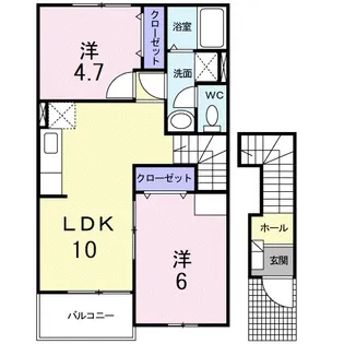 鹿児島県姶良市西餅田【アパート】の間取り