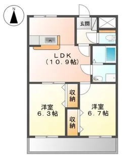 リトルフォレストII【2階】の間取り