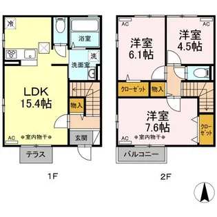 福島県郡山市富田西6【アパート】の間取り
