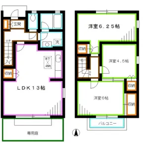 東京都杉並区宮前3【一戸建】の間取り