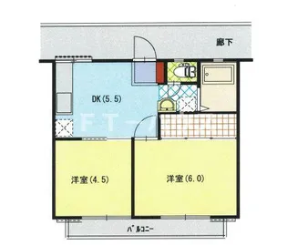 薬円台コーポラス A棟【1階】の間取り