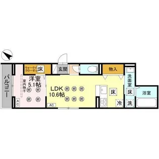 ノーブルラフィネ白幡【1階】の間取り