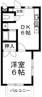 1DKの間取り画像