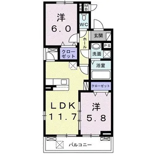 大阪府箕面市小野原西2【アパート】の間取り