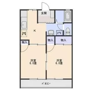 ハイツ大利根II【1階】の間取り