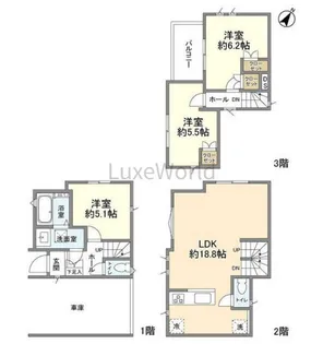神奈川県横浜市神奈川区六角橋6【一戸建】の間取り