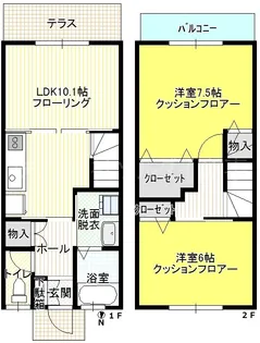 神奈川県横浜市鶴見区東寺尾中台【一戸建】の間取り