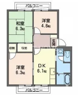 サニーコート高安【2階】の間取り