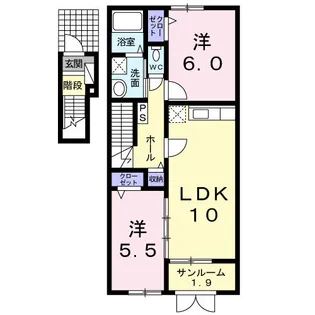 新潟県阿賀野市保田【アパート】の間取り