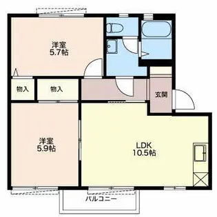 グランブルー A棟【2階】の間取り