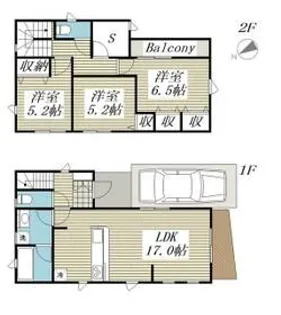 千葉県流山市加6【一戸建】の間取り