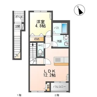 カシェット【2階】の間取り