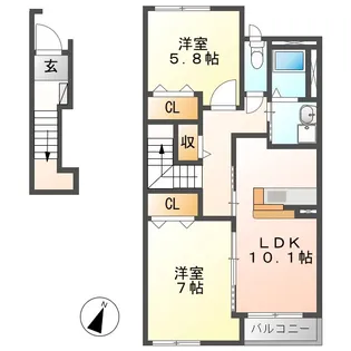 メゾン満天星(ドウダン)II【2階】の間取り