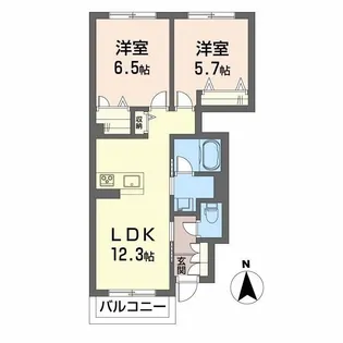 シャーメゾン駒止III【1階】の間取り