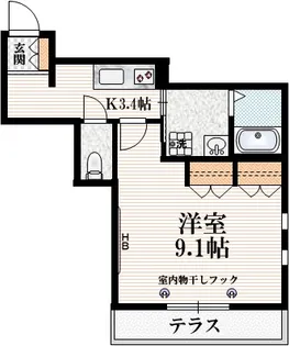 ヴェルデ殿ヶ谷戸【1階】の間取り