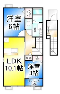 リリーハイツ富竹【2階】の間取り