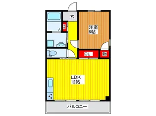 シャトー蔀屋【1階】の間取り