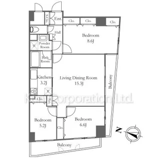 ロイヤルステーション中村橋【3階】の間取り