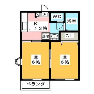 エステートなかざとB【2階】の間取り