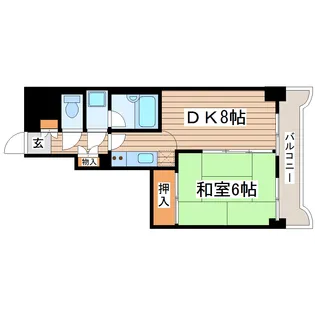 ダイアパレスグランテージ中央【6階】の間取り