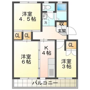 ビレッジハウス笹川20号棟【4階】の間取り