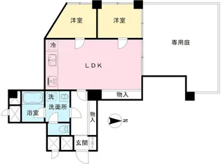 マンション上北沢【1階】の間取り
