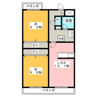 エスペラール中田【3階】の間取り