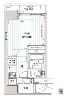 アフェクシオン日本橋人形町【6階】の間取り