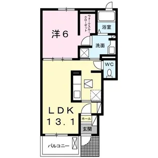 ハピネス・ベルB【1階】の間取り