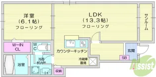 塩釜小松崎弐番館【1階】の間取り