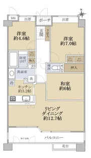 八乙女中央シティハウス【3階】の間取り