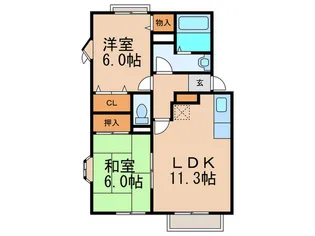 フラワ-ハイツ長者原 A【2階】の間取り