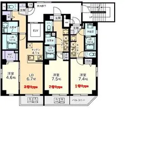 イーストランド日本堤【6階】の間取り