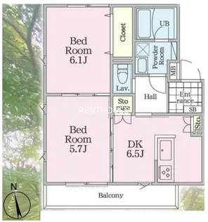 ヴィスタガーデン調布【2階】の間取り
