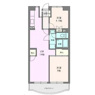 ボヌール秦野I【6階】の間取り