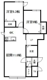 ミオナB【1階】の間取り