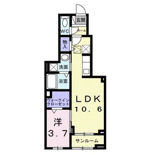 カーサルーチェ【1階】の間取り