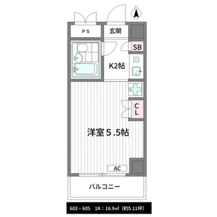 リビエール八王子【6階】の間取り