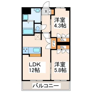 KANNA-KAMUI【3階】の間取り