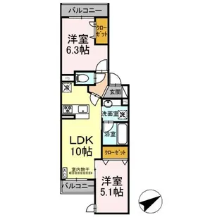 D Bless宿河原【3階】の間取り