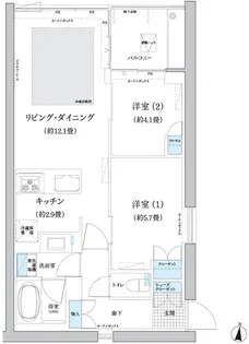 ガーデニエール砧WEST【8階】の間取り