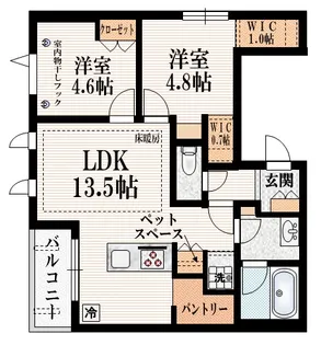 (仮称)喜久井町メゾン【3階】の間取り