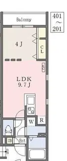Branche薬院大通【4階】の間取り