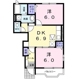 サンライズ幸【1階】の間取り