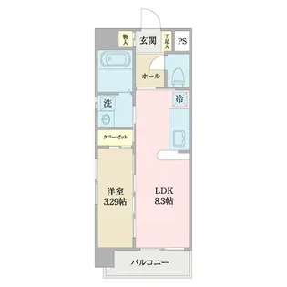レ・リシェス仙台駅東【5階】の間取り
