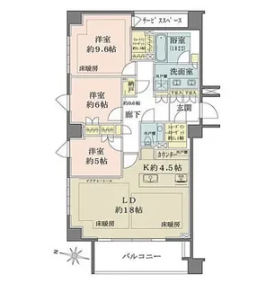 ザ・パークハウス千代田六番町【7階】の間取り